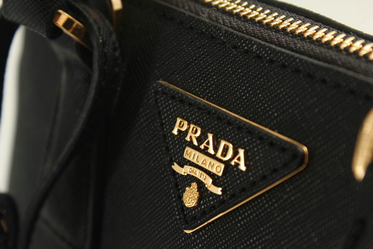 2014 Prada Saffiano Leather Small Two Handle Bag BL0838 black for sale - Click Image to Close